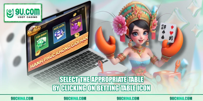 Select the appropriate table by clicking on betting table icon